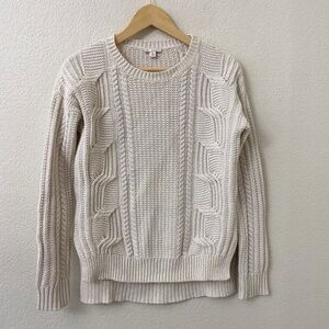 Gap Wool Blend Cable Knit Sweater Size XS Cream Ivory White Pullover Casual